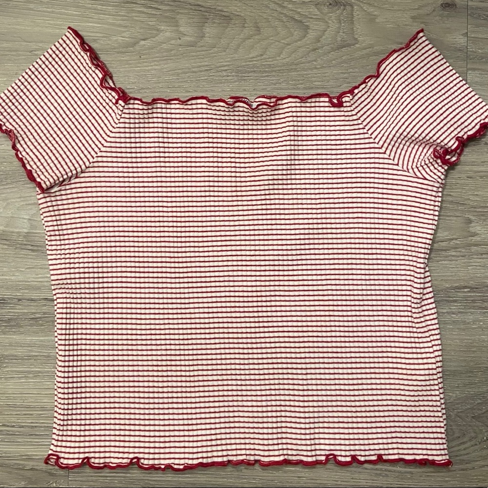 ZARA striped off the shoulder top